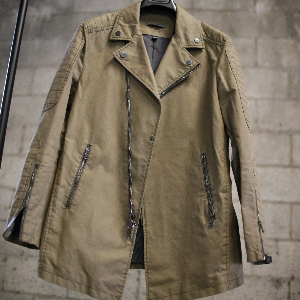 John Varvatos Assymetrical Moto jacket long